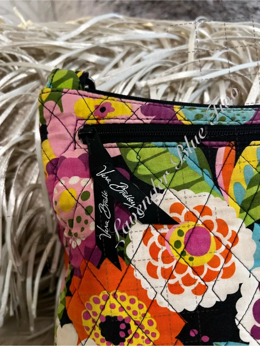 VERA BRADLEY Ziggy Zinnia  2014 Hipster Crossbody Pink Orange Floral Y2K Quilted